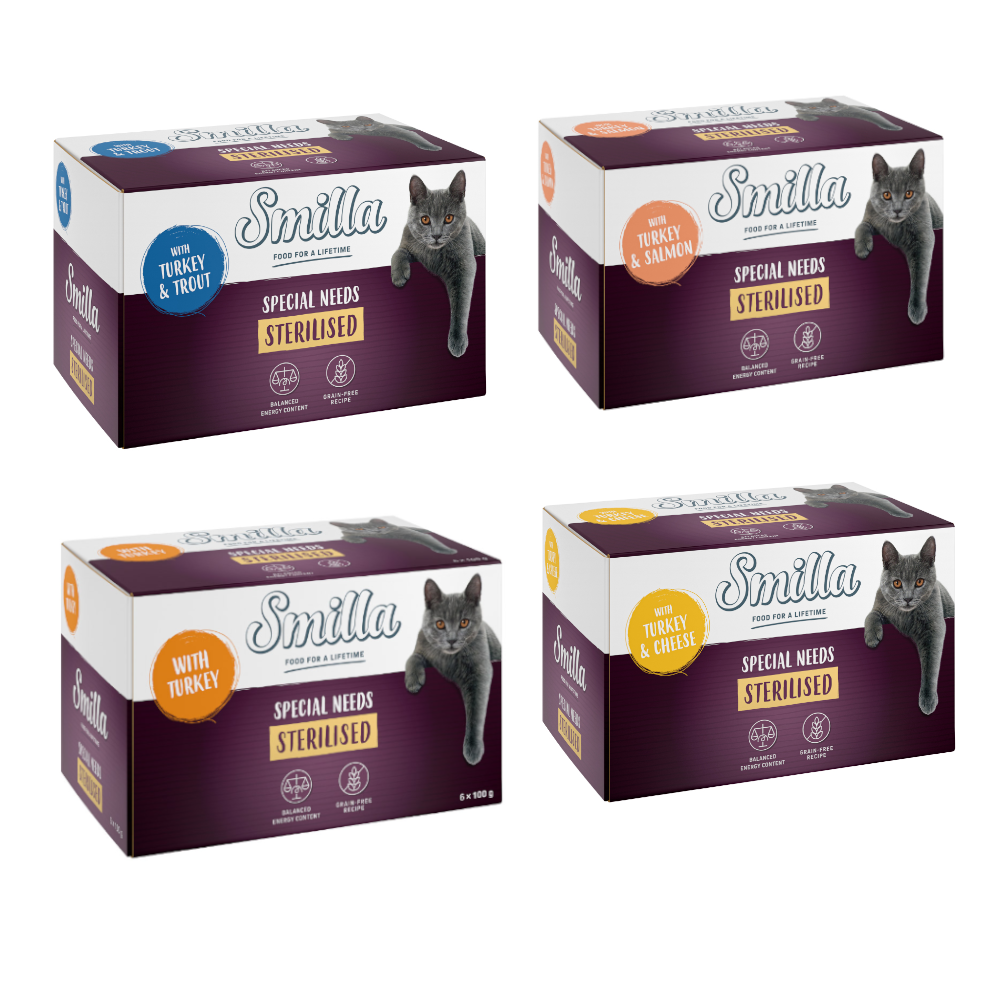 Sparpaket Smilla Schale Sterilised 24 x 100 g - Mixpaket Sparpaket Smilla Schale Sterilised 24 x 100 g - Mixpaket von Smilla