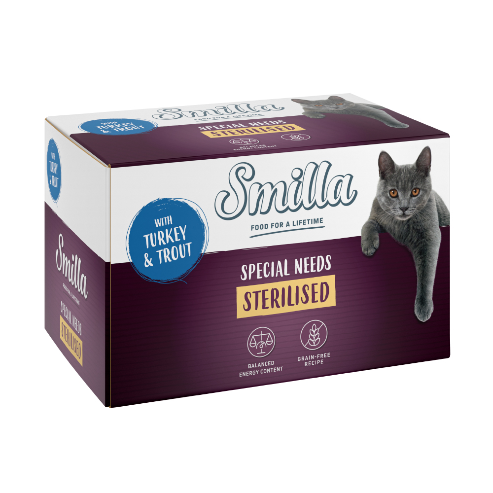 Sparpaket Smilla Schale Sterilised 24 x 100 g - Pute mit Forelle Sparpaket Smilla Schale Sterilised 24 x 100 g - Pute mit Forelle von Smilla
