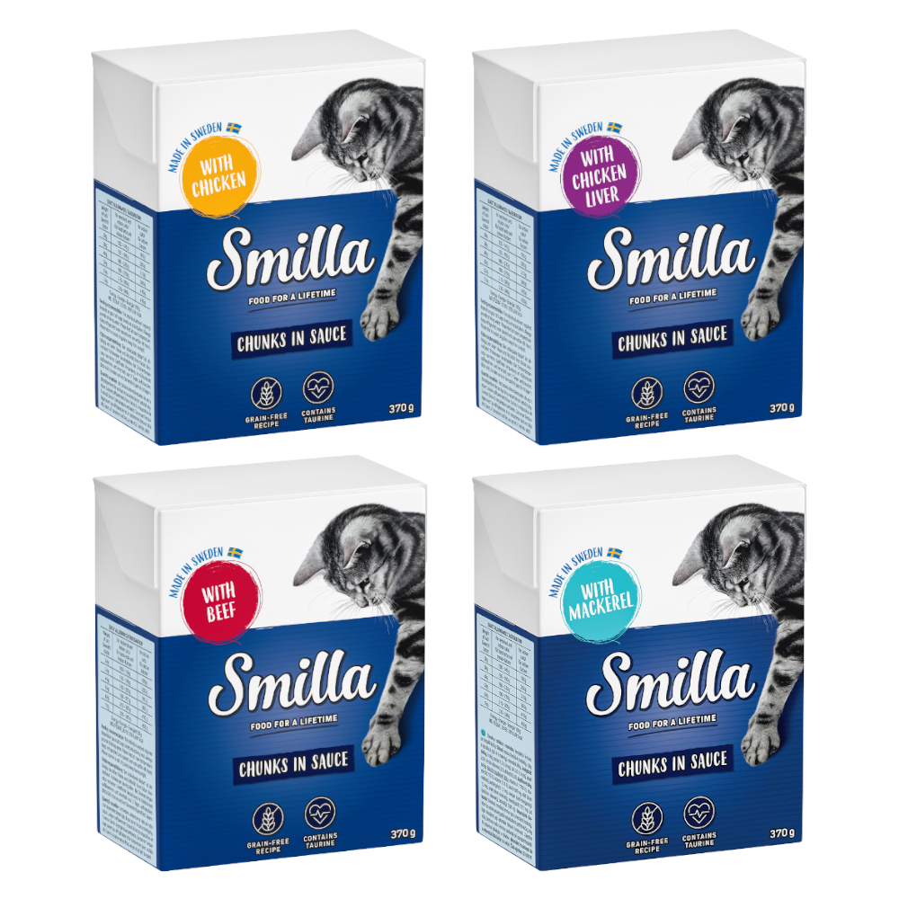 Sparpaket Smilla Tetra Häppchen 24 x 370 / 380 g - Mixpaket in Soße Sparpaket Smilla Tetra Häppchen 24 x 370 / 380 g - Mixpaket in Soße von Smilla