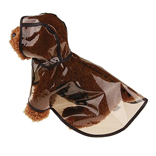 Smniao Haustier Regenmantel mit Kapuze Wasserdichter Durchsichtiger Hunde Regenjacke Regencape für Kleine Mittlere Hunde XS bis XL (M, Schwarz) von Smniao