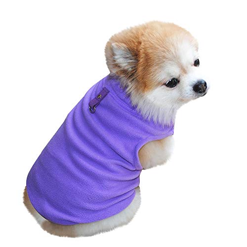 Smniao Hundebekleidung für Kleine Hunde Warm Polar Fleece Weste Haustier Puppy Sweatshirt Hund Mantel für Katzen Kleidung (XS, Lila) von Smniao