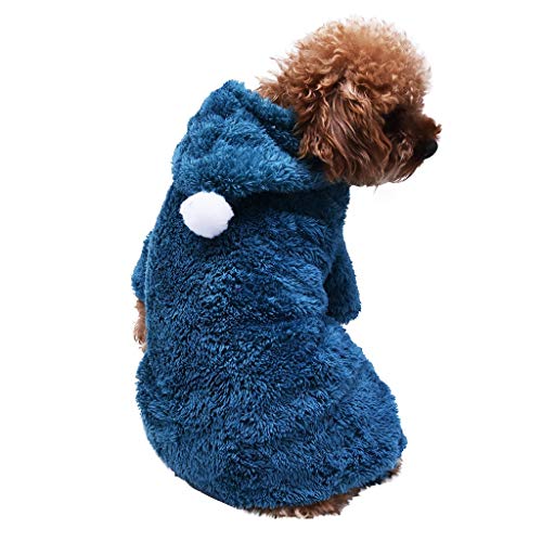 Smniao Hundebekleidung für Kleine Hunde Winter Warm Hoodies Haustier Puppy Sweatshirt Hund Schlafanzug für Katzen Kleidung Shirt (L, Grün) von Smniao