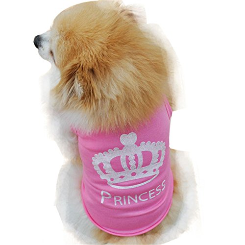 Smniao Sommer Baumwolle Haustier Hund Kleidung Princess Weste T-Shirt Hemd Kostüme für Kleine Hund Welpen Katze (S, Rosa) von Smniao