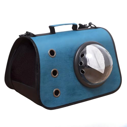 Transportbox Katze,40x25x25cm Katzentransportbox,Katzen Transportboxen,Katzenkorb Transport,Hunderucksack,Katzenrucksack,Katzentransporttasche,Hundetasche für Kleine Hunde (Blau) von Smnlour