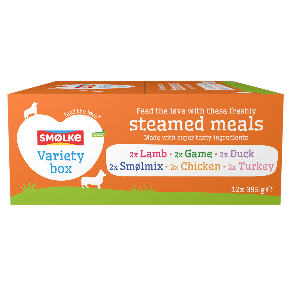 12 x 395 g Smølke Steamed Meals zum Sonderpreis! - Varietäten-Mix (6 Sorten) von Smolke