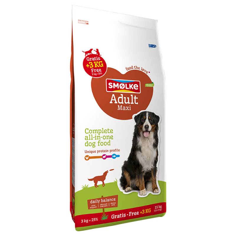 3 kg gratis! 15 kg Smølke Adult - Maxi von Smolke