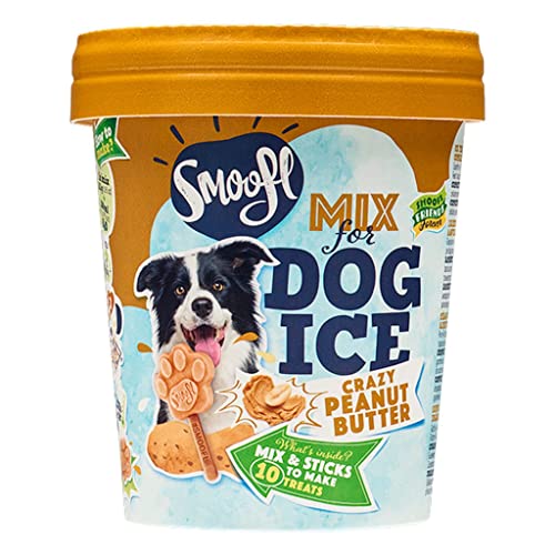 Smoofl Hundeeis, Premium Hundesnacks: EIS Fuer Hunde als Snack und zur Abkuehlung im Sommer und als gesunde Hundeleckerli mit erfrischender Wirkung, Hundeeis Sorte Erdnussbutter von Smoofl