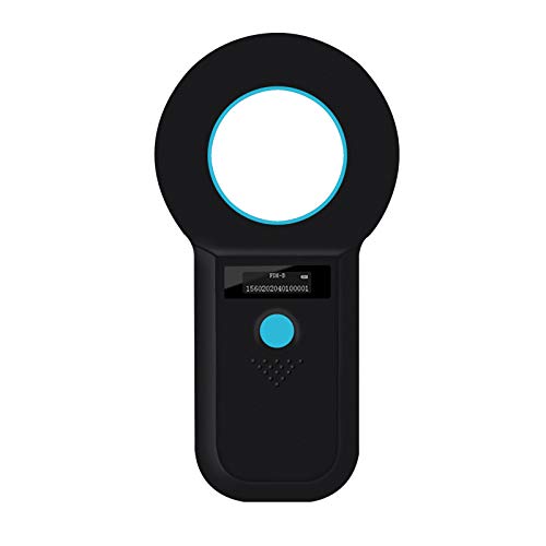 Smoostart Haustier Mikrochipscann, Tierchip Lesegerät Chipleser Hunde Chip Scanner Katze ISO11784/(85) FDX-B/EMID Mikrochip Lesegerät für Hunde/Katze 1000 Daten Können Gespeichert Werden (Schwarz) von Smoostart