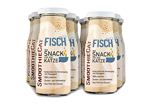 SmoothieCat 12er Pack Fisch je 150ml Katzensmoothie Flüssignahrung für Katzen Futtertopping Trinken von SmoothieCat