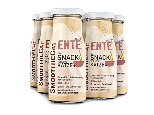 6er Pack SmoothieCat Ente je 150ml Katzensmoothie Flüssignahrung für Katzen Futtertopping Trinken von SmoothieCat