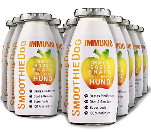 12er Pack SmoothieDog Immunio mit Rind je 250ml Hundesmoothie Zucker- und Glutenfrei von SmoothieDog