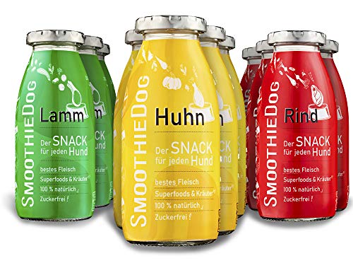 SmoothieDog Hundesmoothie 12er Mix - je 4X: Huhn, Rind, Lamm - Natürlicher Snack & Leckerli für Hunde - Zucker- & glutenfrei - je 250ml SmoothieDog Hundesmoothie 12er Mix - je 4X: Huhn, Rind, Lamm - Natürlicher Snack & Leckerli für Hunde - Zucker- & glutenfrei - je 250ml von SmoothieDog