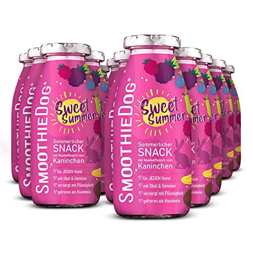 SmoothieDog Summer Edition 12er Pack mit Kaninchen - Hundesmoothie 250ml - hochwertige Zutaten, ohne zusatzstoffe, ohne Zucker von SmoothieDog