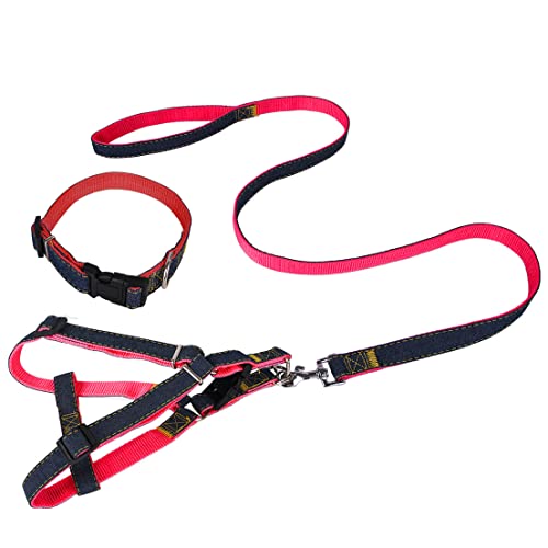 Denim Haustier Hunde Halsband Harness Leash Set für Welpen Hund Katze, verstellbare Hunde Geschirr Weste Halsband Blei Denim Haustier Hunde Halsband Harness Leash Set für Welpen Hund Katze, verstellbare Hunde Geschirr Weste Halsband Blei von Sarekung