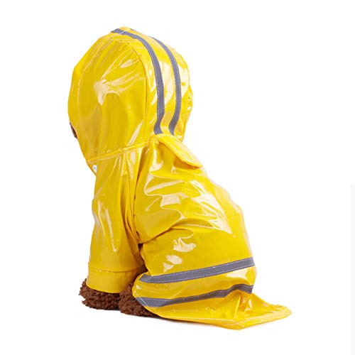 Regenmantel für Haustiere im Freien, mit Kapuze, wasserdicht, PU-Leder, wasserdicht, reflektierend, für Kleidung von Katzen und Katzen von Sarekung