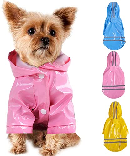 Sarekung Im Freienwelpen Haustier Regenmantel mit Hauben Wasserdichten Jacken PU reflektierendem Regenmantel für Hunde Katzen Kleid Kleidung von Sarekung