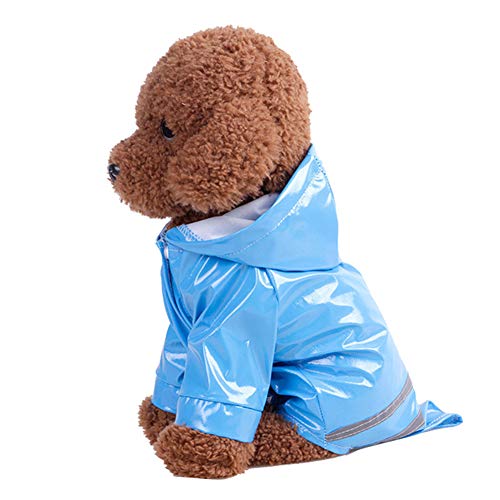 Sarekung Im Freienwelpen Haustier Regenmantel mit Hauben Wasserdichten Jacken PU reflektierendem Regenmantel für Hunde Katzen Kleid Kleidung von Sarekung