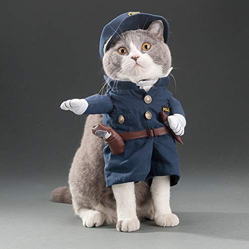 Sarekung Lustiger Polizisten-Jackenanzug, super süße Kostüme für kleine Hunde und Katzen von Sarekung