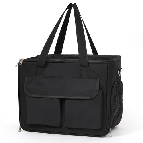 SMOUATOU Katzentragetasche, Hundetasche, Katzentasche, Katzentasche, Reisetasche, weiche Seiten und kratzfeste Netztasche für Haustiere, Schwarz SMOUATOU Katzentragetasche, Hundetasche, Katzentasche, Katzentasche, Reisetasche, weiche Seiten und kratzfeste Netztasche für Haustiere, Schwarz von Smouatou