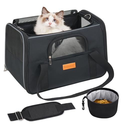 Smouatou Katzentragetasche, Hundetasche, Katzentasche, Katzentasche, weiche und kratzfeste Netztasche, Katzentasche, Haustier-Tragetasche, Reise-Welpen-Tragetasche, Haustier-Zuhause, Schwarz Smouatou Katzentragetasche, Hundetasche, Katzentasche, Katzentasche, weiche und kratzfeste Netztasche, Katzentasche, Haustier-Tragetasche, Reise-Welpen-Tragetasche, Haustier-Zuhause, Schwarz von Smouatou