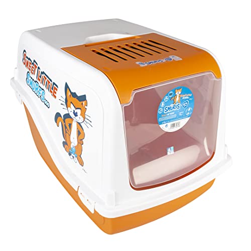 Schlümpfe duvoplus, Katzentoilette 57 x 39 x 38 cm, mit Schaufel und Lüftungsgitter, mit Aktivkohlefilter, um das Entweichen schlechter Gerüche zu verhindern, mit selbstdrehender transparenter Klappe Schlümpfe duvoplus, Katzentoilette 57 x 39 x 38 cm, mit Schaufel und Lüftungsgitter, mit Aktivkohlefilter, um das Entweichen schlechter Gerüche zu verhindern, mit selbstdrehender transparenter Klappe von Smurfs duvoplus