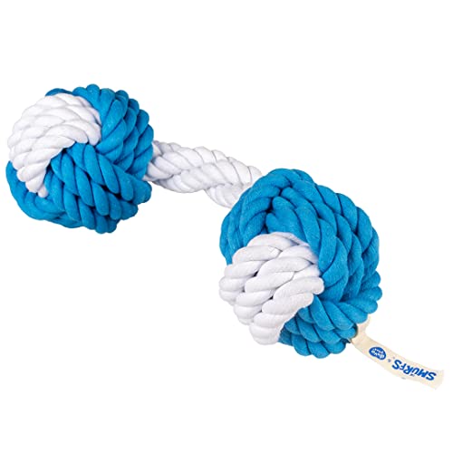 Smurfs duvoplus, Hantel aus Seil, Smurf, 30 cm, Spielzeug zum Apportieren, bewahrt die Gesundheit der Zähne und des Zahnfleisches, Baumwolle, fest geflochten, Baumwollseil dient als Zahnseide Smurfs duvoplus, Hantel aus Seil, Smurf, 30 cm, Spielzeug zum Apportieren, bewahrt die Gesundheit der Zähne und des Zahnfleisches, Baumwolle, fest geflochten, Baumwollseil dient als Zahnseide von Smurfs duvoplus