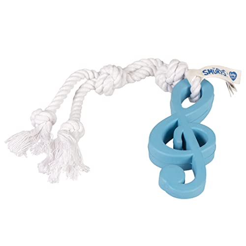 Smurfs duvoplus, Spielzeug aus Gummi, die Schlümpfe 42,5 x 6,2 x 2,5 cm, Musiknote aus Gummi mit Baumwollseil, stimuliert das Kauen, das Baumwollseil dient als Zahnseide Smurfs duvoplus, Spielzeug aus Gummi, die Schlümpfe 42,5 x 6,2 x 2,5 cm, Musiknote aus Gummi mit Baumwollseil, stimuliert das Kauen, das Baumwollseil dient als Zahnseide von Smurfs duvoplus