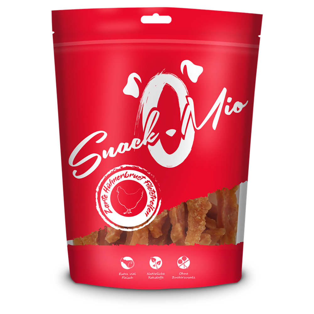SnackOMio Zarte Hühnerbrust Filetstreifen - Sparpaket: 4 x ca. 70 g SnackOMio Zarte Hühnerbrust Filetstreifen - Sparpaket: 4 x ca. 70 g von SnackOMio