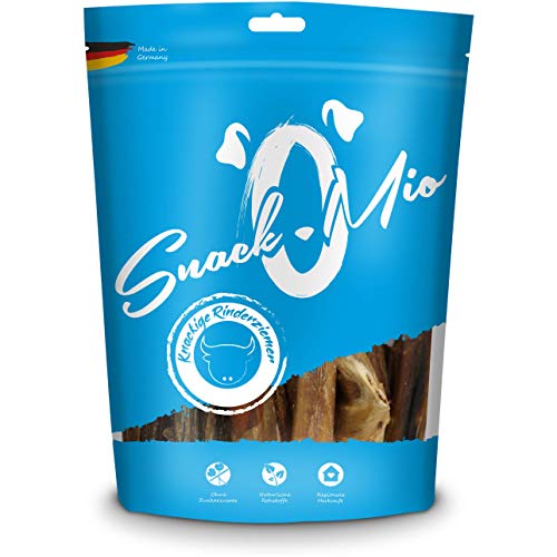 SnackOMio – Premium Hundesnack – knackige Rinderziemer 10 Stück, getreidefrei, 1er Pack (1 x 450 g) von SNACKOMIO