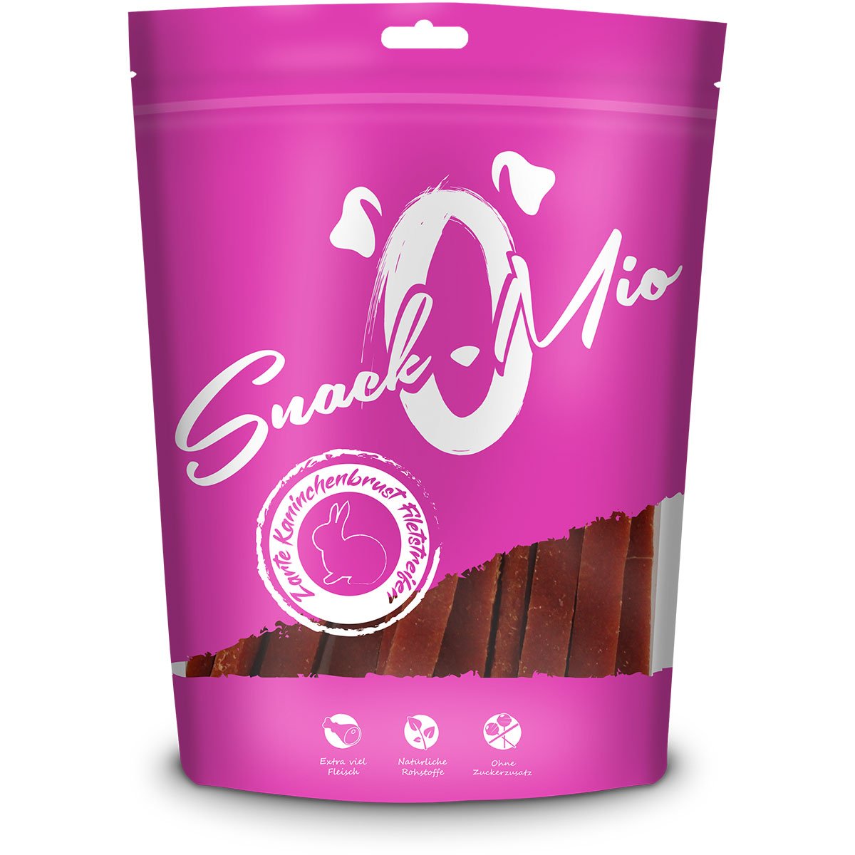 SnackOMio - zarte Kaninchenbrust Filetstreifen 70g SnackOMio - zarte Kaninchenbrust Filetstreifen 70g von SnackOMio