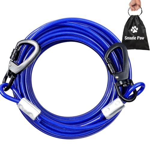 Deep Dog Tie Out Kabel für 30,5 m/36,6 m (30,5 m für 113,4 kg) von Snagle Paw