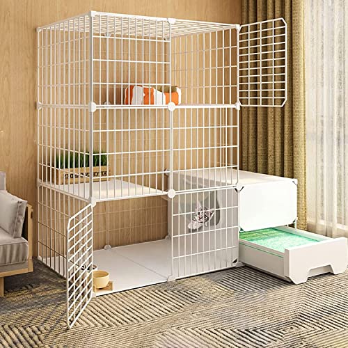 Katzenkäfig, Katzenkäfig, Outdoor-Katzengehege mit Tür und geschlossener Katzentoilette, leicht zu reinigen und Gerüche zu beseitigen, für kleine Haustiere, Kaninchen, Igel, Katzen (C 111 x 49 x 109 Katzenkäfig, Katzenkäfig, Outdoor-Katzengehege mit Tür und geschlossener Katzentoilette, leicht zu reinigen und Gerüche zu beseitigen, für kleine Haustiere, Kaninchen, Igel, Katzen (C 111 x 49 x 109 von SnamicE
