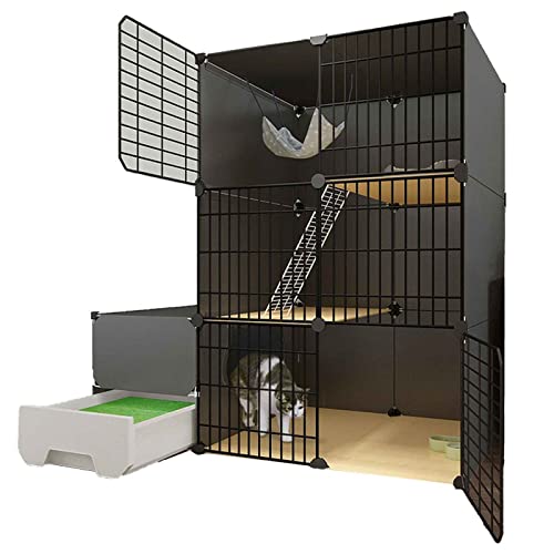 Katzenkäfig Haustierkäfige für Katzen Outdoor Katzengehege Katzenlaufstall Katzengehege Metallnetz Katzenkäfige Indoor Groß () von SnamicE