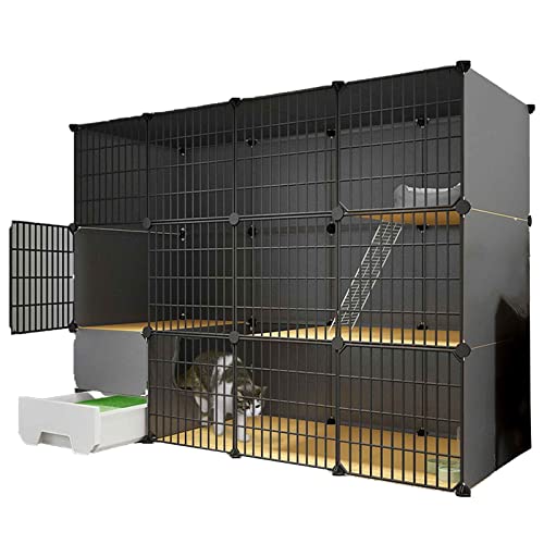 Katzenkäfig Haustierkäfige für Katzen Outdoor Katzengehege Katzenlaufstall Katzengehege Metallnetz Katzenkäfige Indoor Groß () von SnamicE