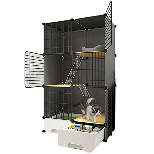 Katzenkäfig Haustierkäfige für Katzen Outdoor Katzengehege Katzenlaufstall Katzengehege Metallnetz Katzenkäfige Indoor Groß () von SnamicE