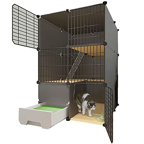 Katzenkäfig Haustierkäfige für Katzen Outdoor Katzengehege Katzenlaufstall Katzengehege Metallnetz Katzenkäfige Indoor Groß () von SnamicE