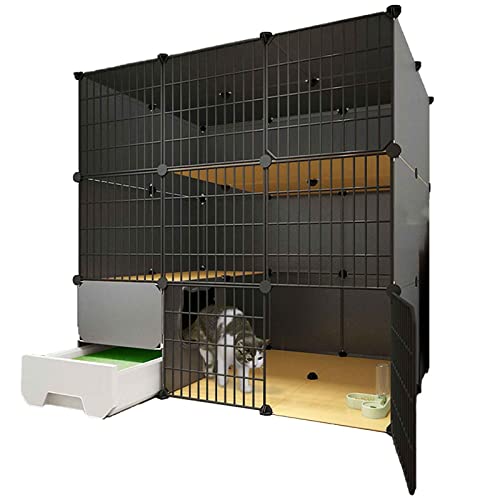 SnamicE Katzenkäfig Haustierkäfige für Katzen Outdoor Katzengehege Katzenlaufstall Katzengehege Metallnetz Katzenkäfige Indoor Groß () von SnamicE