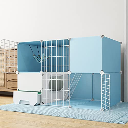 Katzenkäfig - Indoor Großer Katzenkäfig mit Katzenklo DIY Katzenzaun Abnehmbarer Metalldraht Kätzchen Zwinger Kleintierkäfig für Haustiere () von SnamicE