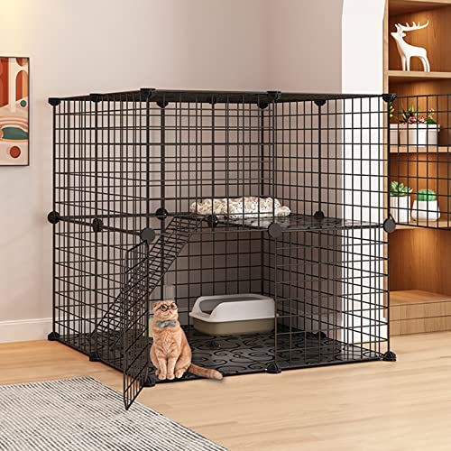 Katzenkäfig Katzenkäfig Katzenstall Outdoor Katzenhaus 2 Etagen Katzenhütte für kleine Haustiere Kaninchen Igel Katze Meerschweinchen (C) von SnamicE