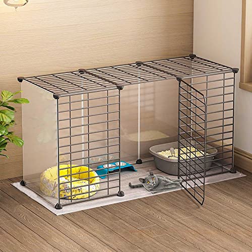 Katzenkäfig – Katzenlaufstall Katzengehege für den Innenbereich, Frettchenkäfig, kleine Hundekäfige, Katzenhäuser, abnehmbare Metall-Katzenkäfige, leicht zu reinigen, ideal für 1–3 Katzen (C (Schwarz, Katzenkäfig – Katzenlaufstall Katzengehege für den Innenbereich, Frettchenkäfig, kleine Hundekäfige, Katzenhäuser, abnehmbare Metall-Katzenkäfige, leicht zu reinigen, ideal für 1–3 Katzen (C (Schwarz, von SnamicE