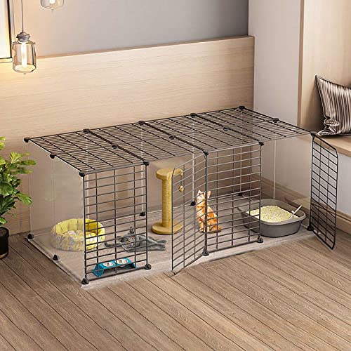 Katzenkäfig – Katzenlaufstall Katzengehege für den Innenbereich, Frettchenkäfig, kleine Hundekäfige, Katzenhäuser, abnehmbare Metall-Katzenkäfige, leicht zu reinigen, ideal für 1–3 Katzen (C (Schwarz, Katzenkäfig – Katzenlaufstall Katzengehege für den Innenbereich, Frettchenkäfig, kleine Hundekäfige, Katzenhäuser, abnehmbare Metall-Katzenkäfige, leicht zu reinigen, ideal für 1–3 Katzen (C (Schwarz, von SnamicE