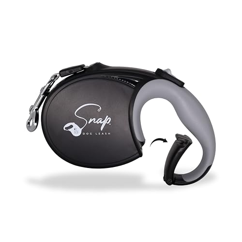 Snap Dog Leash Einziehbar mit integriertem Clip am Griff zum Verbinden der Hände, reflektierendes 4,8 m langes Klebeband, Bremspause und Verriegelung, kein Verheddern, für kleine, mittelgroße und Snap Dog Leash Einziehbar mit integriertem Clip am Griff zum Verbinden der Hände, reflektierendes 4,8 m langes Klebeband, Bremspause und Verriegelung, kein Verheddern, für kleine, mittelgroße und von Snap Dog Leash
