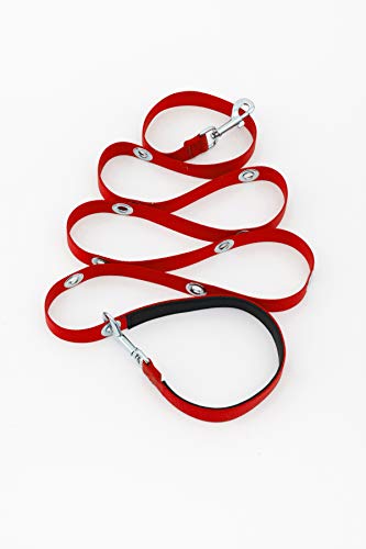 Trainingsleine für Hundeleine, Doppelverschluss, verstellbar, Größe S, 1,6 cm x 19,1 cm, Rot von SnapLeash