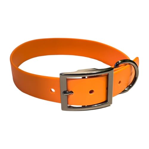SNIFFLS Premium Hundehalsband, orange - Mittelgroße Hunde (M) - Verstellbar, wasserabweisend, leicht, robust von Sniffls