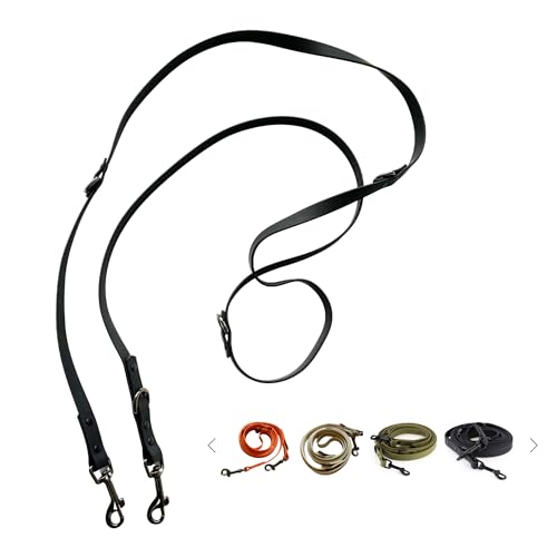 SNIFFLS® Hundeleine, schwarz – Verstellbar, leicht & robust – Wasserabweisend, stylisch & mit perfektem Griff – Ideal für kleine & große Hunde – Outdoor-Leine von Sniffls