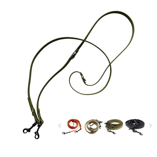 SNIFFLS® Hundeleine, Oliv grün – Verstellbar, leicht & robust – Wasserabweisend, stylisch & mit perfektem Griff – Ideal für kleine & große Hunde – Outdoor-Leine von Sniffls