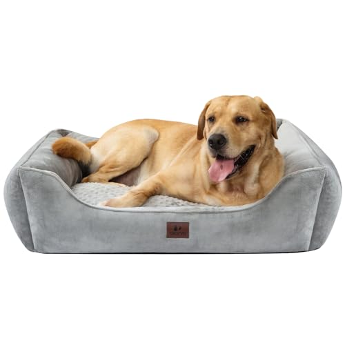 Snocyo Hundebett Mittlgroße und Kleine Hunde 75×65×20cm, Waschbare Hundekissen, Bezug abnehmbar, Hundesofa Hundekorb mit erhöhten Ränder, Flauschige Katzenbett Hundebett mit Noppen, Grau Snocyo Hundebett Mittlgroße und Kleine Hunde 75×65×20cm, Waschbare Hundekissen, Bezug abnehmbar, Hundesofa Hundekorb mit erhöhten Ränder, Flauschige Katzenbett Hundebett mit Noppen, Grau von Snocyo
