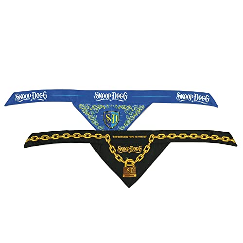 Snoop Doggie Doggs Deluxe Haustierhalstuch, 2 Stück, verstellbare Bänder, Halbzeit/Off The Chain, Größe S von Snoop Doggie Doggs