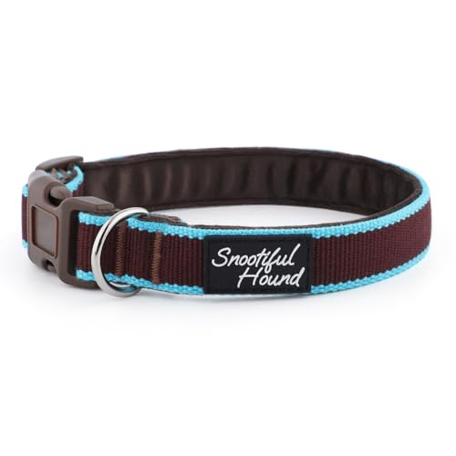 Snootiful Hound Hundehalsband mit Schnellverschluss-Schnalle, Bio-Bambus und weiches Samtfutter, Windhund-/Whippet-Haus-Halsband, bequem und atmungsaktiv, Braun und Blau, 20–35 cm Snootiful Hound Hundehalsband mit Schnellverschluss-Schnalle, Bio-Bambus und weiches Samtfutter, Windhund-/Whippet-Haus-Halsband, bequem und atmungsaktiv, Braun und Blau, 20–35 cm von Snootiful Hound