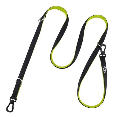 Snootiful Hound Sichere doppelseitige Hundeleine mit Verriegelungsclip, Karabiner, ideale Trainingsleine, komfortable Netzpolsterung, Doppelclip-Leine, 220 cm x 2,5 cm, Grün Snootiful Hound Sichere doppelseitige Hundeleine mit Verriegelungsclip, Karabiner, ideale Trainingsleine, komfortable Netzpolsterung, Doppelclip-Leine, 220 cm x 2,5 cm, Grün von Snootiful Hound